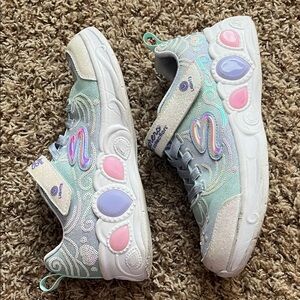 Skechers Kids' Magical Collection Light-Up Sneakers - Mint and Purple.